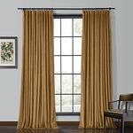 ChadMade Solid Matt Heavy Velvet Curtain 90" W x 90" L, Pencil Pleat Drapery with Blackout Lining For Living Room Bedroom (Sable, 1 Panel)