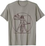 Vitruvian man, musician electric guitar rock music Da Vinci T-Shirt