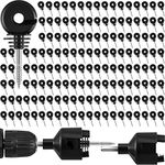 200 Pcs Black Electric Fence Insulator with 1 Pcs Insulator Socket Tool Screw in Insulator Fence Ring Post Wood Post Insulator Electric Fence Insulator Ring with Insulator Socket Tool for Animal Fence