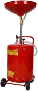 BouPower Oil Drain Tank 18 Gallon with Hand Pump, Oil Lift Drain, Portable Pressurized Air Operated Fluid Drain Tank with Adjustable Funnel Height for Car SUV Trucks, Red