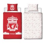 Liverpool FC Character World Official Single Duvet Cover Set, Tone Design | Red Reversible 2 Sided Football Bedding Cover Official Merchandise Including Matching Pillow Case