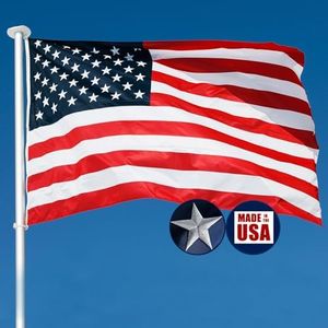 American Flag 3x5 for Outdoor, Made In USA Durable US Flags, Heavy Duty Outdoor American Flag, The Strongest, Longest Lasting, 3x5 Embroidered American Flags Perfect for Outdoor (2 Brass Grommets)