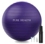 Pregnancy Ball Anti Burst for Birthing Labour Pre Natal Exercise Yoga Exercise Gym Ball - Eco Friendly Material Includes Pump (M (60-65cm), Purple)