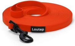 Loutep Biothane Waterproof Long Line Dog Lead 3m, 5m, 10m, 15m, 20m Rubber Long Leads For Dog Training Free Run Longline Dogs Leash For House Puppy Medium And Large Dogs