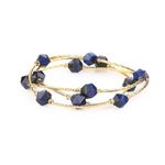 MetJakt Handmade Original Women's Stretch Bracelet Multi-Strand Coloured 8MM Gemstones Tahitian Pearls Austrian Crystal Perfect Touch of Colour for Any Outfit Extraordinary Colour Explosion (3 wraps, Blue Tiger's Eye)