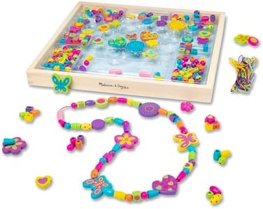 Melissa & Doug Bead Bouquet Deluxe Wooden Bead Set – 220+ Colorful Beads, 8 Cords – Jewelry Making Kit for Kids Ages 4+ – Arts & Crafts Activity Toy