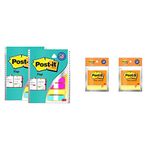 3M Post-It Flags - Pack of 2 with Post-it Sticky Notes (3" X 3") - Pack of 2 (2x100 Sheets, Canary Yellow)