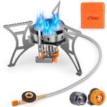 WADEO 5800W Windproof Camping Stove, Camping Gas Stove with Piezo Ignition and Two Fuel Canister Adapter, Backpacking Stove, Portable Stove for Outdoor Backpacking Hiking and Picnic