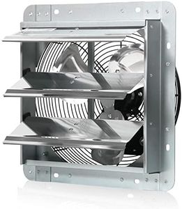 JPOWER 12 Inch Exhaust Fan Wall Mounted,Automatic Aluminum Shutter,Vent Fan High Speed 1800CFM For Garages And Shops,Greenhouse,Attic Ventilation,Upgraded Version