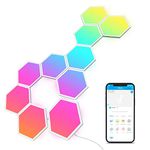 Govee Glide Hexa Light Panels, Smart Hexagon LED Wall Lights, Wi-Fi RGBIC Music Sync Lights Work with Alexa & Google Assistant for Living Room 10 Packs