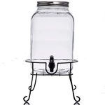 HOMIES INTERNATIONAL Glass Beverage Dispenser With Stand - 8 L, 1 Pieces, Clear