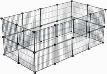 LURIVA Small Animal Playpen, Guinea Pig Cages, Pet Playpen, Rabbit Cage,Small Animal Cage, Puppy Kitten Dog Playpen, Indoor Outdoor Portable Metal Wire Yard Fence,15 X 12 Inch, 24 Panels, Black