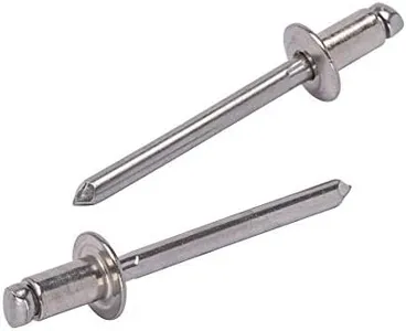 Bolt Dropper 62 Stainless Rivets (100pc) 3/16" Diameter, Grip Range (1/16" - 1/8"), All 18-8 Stainless Steel Corrosion Resistant Commercial Grade Bolts