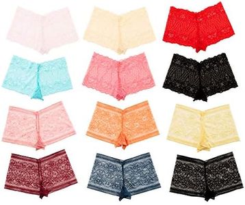 Alyce Ives Intimates All Lace Boyshort Panties For Women, Pack of 12, Sexy & Comfortable