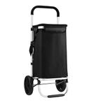 KRISHYAM Fabric Foldable Shopping Trolley Cart With Wheels&Removable Bag (Super Wheel Black)