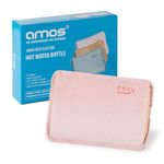 AMOS Eezy Rechargeable Electric Hot Water Bottle Bed Warmer with Hand Heat Pad Glove Pain Relief, Pink