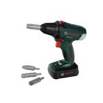 Theo Klein 8567 Bosch Cordless Screwdriver I Battery-Powered Drill/Screwdriver with Rotating and Interchangeable Bits I Light and Sound I Dimensions: 20 cm x 6.5 cm x 19 cm Multi - Colored