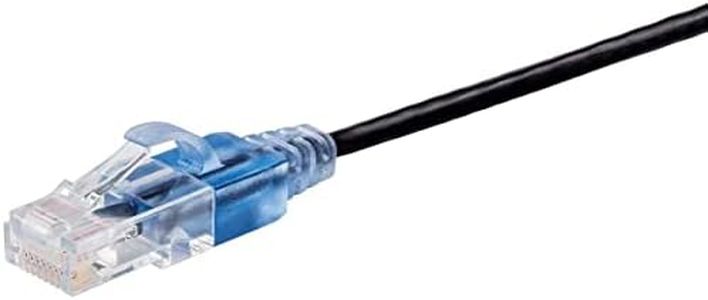 Monoprice Monoprice Cat6A Ethernet Network Patch Cable 10G - 50 Feet, Black (5-Pack) - SlimRun Series, 133226