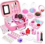 Kids Makeup Kit for Girls, Real Make Up for Kids Washable with Cosmetics Bag Princess Toys Halloween Birthday Party Gifts for Girls Age 3 4 5 6