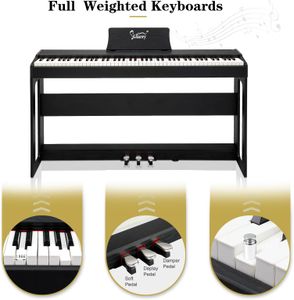 GLARRY 88-Key Digital Piano – Black Electronic Keyboard