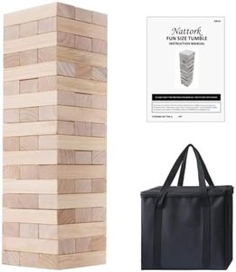 SHAREWIN Giant Tumbling Tower (Stack from 1.77Ft to 4+ Ft), Wood Stacking Giant Blocks Game| Made from Premium Pine Wood| Ideal for Adult/Kids/Family, 54PCS