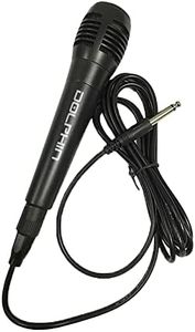 Dolphin MC-3 Wired Microphone | Unidirectional Dynamic Range | 16.5ft Cord | Gold-Plated 6.3mm Plug with 3.5mm Adapter | Stylish & Lightweight Design