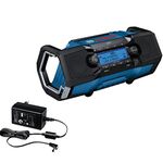 Bosch Professional 18V System GPB 18V-2 SC Digital Construction Radio with 18V Battery or Cable, DAB+, Bluetooth, FM and AUX, IP 54, Without Battery