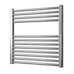 Greened House Chrome Straight Heated Towel Rail 600mm x 600mm Flat Heated Towel Radiator
