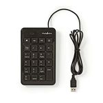 Nedis Numeric Keypad Wired with USB Plug, Black