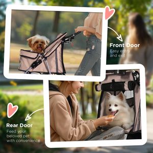 PawHut Pet Stroller for Small Dogs and Cats – Lightweight Carrier