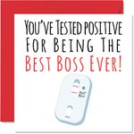 Funny Birthday Cards for Boss - Positive Best Boss Ever - Joke Happy Birthday Card for Manager from Work Colleague, Boss Birthday Gifts, 145mm x 145mm Friendship Greeting Cards Gift for Manager