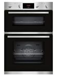 NEFF U1GCC0AN0B Double Oven with LCD Display, Stainless Steel and Black, Integrated, 88.8 x 59.4 x 55cm (H x W x D)