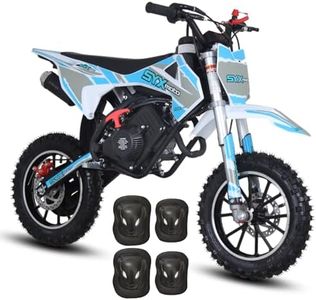 SYX MOTO 60cc Kids Dirt Bike, Gas Powered Mini Bikes, 4 Stroke Off-Road Mini Bikes, Trail Bike with Speeds up to 21.75 MPH, Weight Support Up to 143 LBS (Blue)