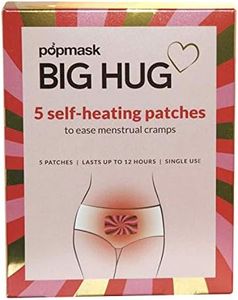 Popmask Big Hug Self-Heating Patches for Period Pain Relief, Natural Heat Therapy for Menstrual Cramps and Bloating Relief, Lasts for up to 12 Hours, 5 Scent Free Patches