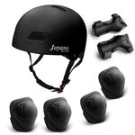 Joyano Kids Bike Helmet Toddler Helmet 3-8 Yrs Sport Gear Set Adjustable Child Cycling Helmet with Knee Pads Elbow Pads Wrist Guards Youth Skateboard Helmet CPSC Certified (Black)