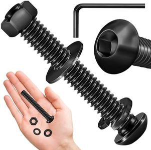 (20Sets) 1/4-20 Bolt x 1-3/4" Button Head Socket Cap Bolts Screws, Black Oxide 304 Stainless Steel Nuts and Bolts, 18-8 Allen Screws, Nuts and Bolts Assortment Kit, Hex Spanner by Mywish