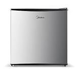 Midea WHS-65LSS1 Compact Refrigerator, 1.6 Cubic Feet Single Door Fridge, Mini Fridge for Office/Bedroom/Dorm/Living Room/Garage with Adjustable Legs, Black