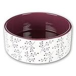 Trixie 25124 Ceramic Bowl 0.8 L/Diameter 16 cm White/Berry