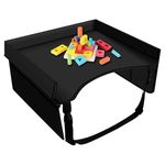 Renchey Kids Folding Lap Desk - Adjustable Strap & Pocket Car Seat Tray Table for Boys & Girls Travel