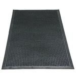 Rubber-Cal 03-239-LI DuraScraper Linear Commercial Rubber Entrance Door Mat, 3/8" Thick x 36" x 60", Black