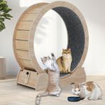 ARADNEO Cat Exercise Wheel,Cat Running Wheel ,Large Cat Wheel Exercise for Indoor Cats ,Cheap Cat Wheel,Cat Treadmill Wheel with Locking Mechanism (39.4", Nature)