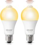 DiCUNO Motion Sensor Light Bulbs, PIR Motion Detector E27 Bulb, Warm White 2700K, 12W (100W Equivalent) 1100LM, A19, Sensor LED Bulbs for Porch, Patio, Security Lighting, Pack of 2