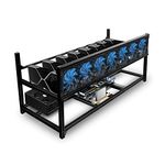 Kingwin Miner Rig Case W/6 or 8 GPU Mining Aluminum Stackable Frame Expert Crypto Mining Rack for Ethereum Classic, Flux, Ergo, Neoxa, Ravencoin–Air Convection to Improve GPU Cryptocurrency, Test Bench PC Case