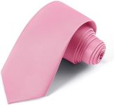 UETLRO Pink Ties For Men Solid Pure