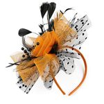 Fascinators Hat for Women Tea Party,Tea Party Hats with Mesh Ribbons Feathers,Mesh Wedding Headbands for Women and Girls