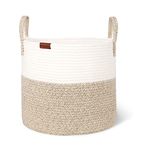 Wintao Rope Storage Basket, Woven Laundry Basket Baby Toy Storage Organiser Washing Basket Desert Small 38 x 36 cm