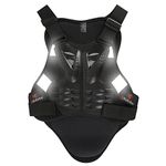 RIDBIKER Chest Protector Motorcycle, Dirt Bike Gear Body Armor Vest Spine Back Protector for Motocross Off-Road (Reflective at Night) (Black, XL)