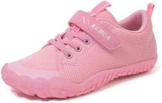 KUBUA Kids Sneakers Boys Girls Barefoot Shoes Naturally Minimalist Zero Drop Splay Shoes for Sports Tennis Running Walking Athletic B Pink 10.5 Little Kid