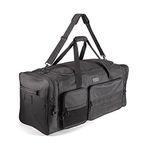 Fitdom 130L 36" Heavy Duty Extra Large Sports Gym Equipment Travel Duffle Bag W/Adjustable Shoulder Strap & 7 Compartments. Perfect for Soccer Baseball Basketball Hockey Football, Team Coaches & More,