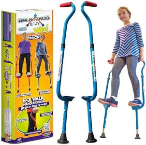 Original Walkaroo Steel 'Wee' Balance Stilts with Adjustable Height for Little Kids & Beginners (Ages 4+ and up to 120 lbs) For Active Play & Excercise; comes in Assorted Colors (Red or Blue)